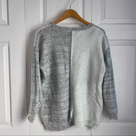 Color Block Joseph A White/Grey Sweater Size: L - Picture 3 of 5
